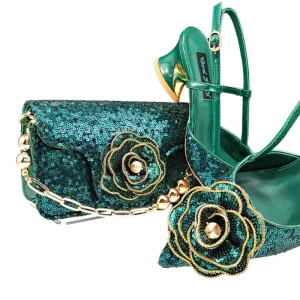 Bridal Wedding Shoe & Bag Set Women’s Wedge Heels PU Waterproof Summer Adjustable Strap Lightweight