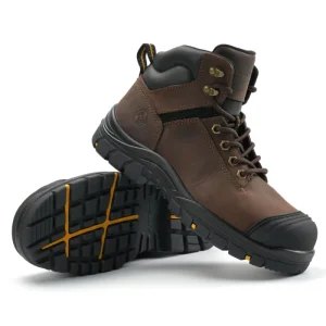 Brown Autumn Winter Rubber Sole Men’s Boots Soft Wear Resistant Women’s Safety Shoes Industry Work Boots