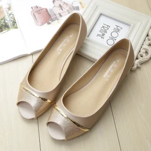 C11679a Plus Size Women’s Summer Soft Peep Toe Shoes Flats