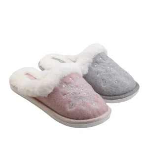 CORIFEI Cotton Women’s Winter Warm Plush Breathable TPR Midsole Non slip Indoor Outdoor Home Soft Sole