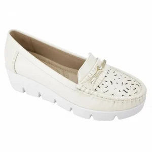 Ca401 3 PU Leather Hollow Out Platform Loafers 3 5cm Heel Comfortable Women’s Shoes for Office & Daily OEM Service Available