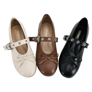 Ca442 4 Fashionable Flat Women’s Ballerina Shoes with Toe Lightweight Lace up Closure Breathable Design for Summer Outdoor