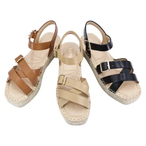 Ca459-1 New Arrival Comfortable Casual Women’s PU Platform Open Toe Wedge Sandals Summer Quality Guaranteed All Seasons