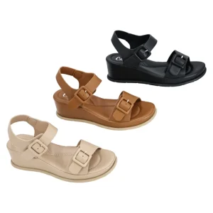 Ca472 2 Breathable Hiking Fashion New Summer Casual Designer Comfortable Women’s Open Soft Wedges Sandals PU Upper PU Outsole