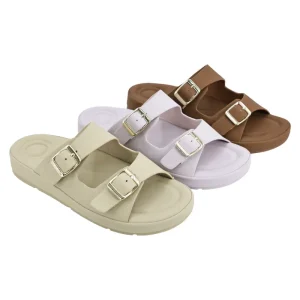 Ca473 3 Women’s Open Toe Wedge Sandals Hook Loop Design Comfort Soft Spring Autumn PU Upper TPR Outsole