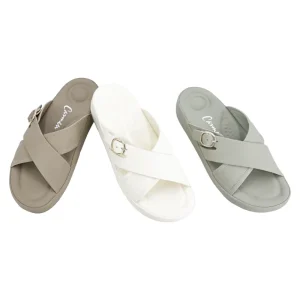 Ca473 4 Summer Spring Autumn Open Toe Wedge Flat Sandals Women’s Shoes Hook Loop Design Comfortable Soft PU Upper Outsole