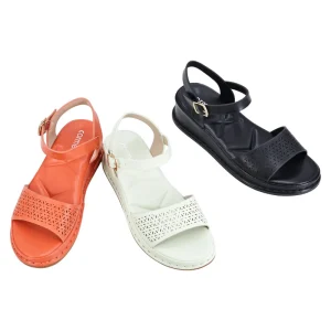 Ca492-2 Women’s Pointed Toe Open-Toed Flat Sandals with Summer Vacation and Commute Style Solid Color Flats for Women