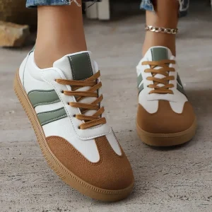 Campus-style Casual Women’s Sports Shoes Thick-soled Front Lacing Comfortable Walking Shoes with Multiple Color Options
