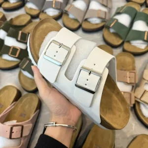 Casual Arizona Leather Mules Custom Women’s High Quality Genuine Leather Soft Cork Slipper Fashion Square Toe Cushioning Clogs