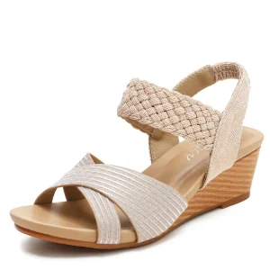 Casual Comfortable High Heel Sandals for Ladies Open Toe Platform Sandals Fish Mouth Wedges Sandals for Women
