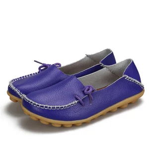 Casual Flat Slip Dress Mule Loafers Slippers Women’s PU Leather Driving Shoes Outdoor Walking Spring Fashion Lazy Loafer