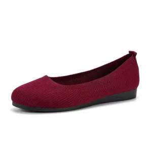 Casual Flats Shoes New Fashion Women’s Breathable Soft Slip-On Round Toe Flats Shoes for Walking
