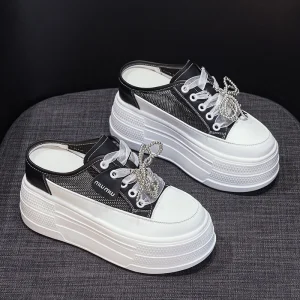 Casual Shoes Breathable Women’s Shoes Summer Hollow Thick Sole Inner Elevated Fabric Casual Fashion Women’s Sandals