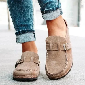 Casual Shoes Spring and Summer Round Toe Low Heel Casual Women’s Semi Sandal Plus Size Sandals