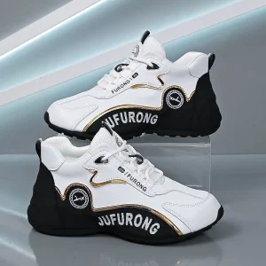 Casual Shoes Women’s Spring New Style Leather Sports Men’s Shoes Mesh Surface Soft Sole Versatile for Travel Cute Sneakers