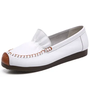 Casual Single Size 35-41 Genuine Leather Slip on Loafers for Women
