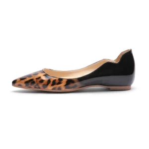 Casual Women’s Leopard Print Loafers Flats Height Increasing Anti-Slippery Shoes for Autumn Winter Summer Slip-On Closure