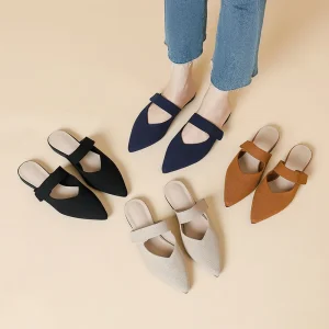 Casual Women’s Mules Flat School Girl Formal Shoe