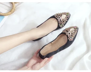 Casual Women’s Shoes Fashion Flat Shoes Factory Comfortable Leather Bow Women Dress Flats Shoes Size 33 45
