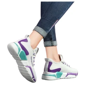 Casual Women’s Summer Sports Shoes Comfortable Travel Denim Breathable Surface Massage Soft Soled Walking Low Cut Sneakers