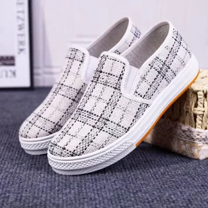 Casual and Fashionable Women’s Cloth Shoes Breathable Canvas Versatile Flat Shoes