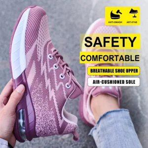 Certified Women’s Precision Work Shoes EN Standard Steel Toe for Protection Light Weight Anti-Slip for Construction Factory