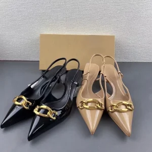 Chain Female Shoes Sexy Trendy Mules Shoes Heels for Women