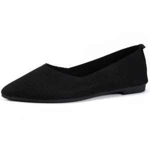 Chaussures Femme Comfortable Ballet Dress Flats Breathable Slip-On Loafers with Pointed Toe Summer and Autumn Walking Shoes