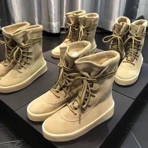 Chelsea for Boots Cow Suede Waterproof Breathable Ankle Boots for Style Lace up Trendy Couples Shoes Men Women