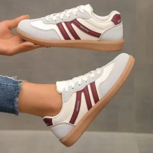 Chic Retro Sneakers for Women Fashion Patchwork Gum Sole Walking Shoes Ladies Lightweight Daily Sneakers
