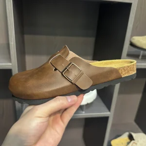 Christmas Gift Outdoor Flat Mules Clog Sandal Real Leather Suede Men Women’s Hana Cork Clog