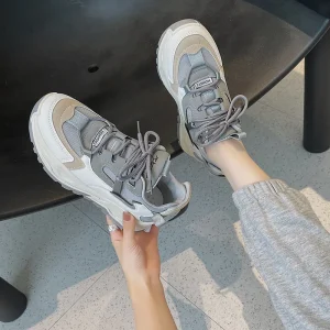 Chunky Platform Sneakers for Women Dad Shoes for Women Lace-up Shoes Slip on Women’s Fashion Sneakers Footwear