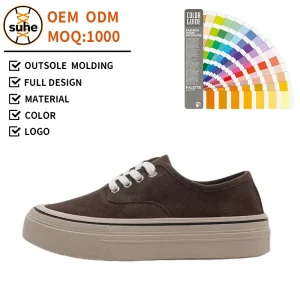 Chunky Sole New Style Lace Up Soft Casual Shoes Trendy Comfortable Outdoor Women’s Canvas Sneakers