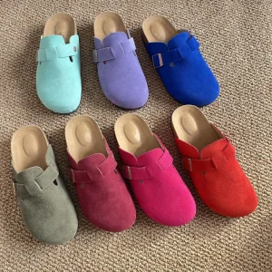 Classic Closed-toe Cork Mules Closed-toe Sandals And Versatile Outdoor Beach Slides Sizes 36-50
