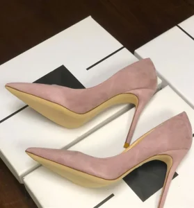Classic Elegant Faux Suede Ladies High Heels Large Size Sexy Stiletto Women Shoes