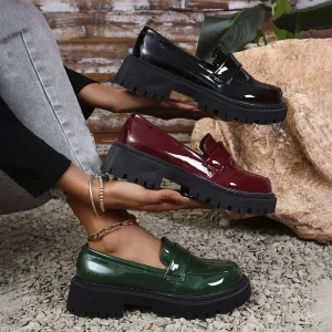 Classic Fashion Women’s Low Top Loafers Solid Black Slip on Walking Shoes Comfortable Breathable Loafer Shoes