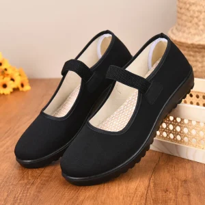 Classic Old Beijing Cloth Women’s Slip-On Non-Slip Flat Hotel Wear-Resistant Work Shoes Mother’s Shoes