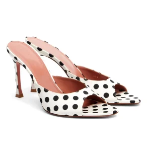Classic Style Satin Upper 9.5 CM Polka Dot Women Mules