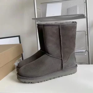 Classic Women’S Shoes Series Indoor and Outdoor Casual Fancy Slippers Luxury Leather Wool Snow Boots