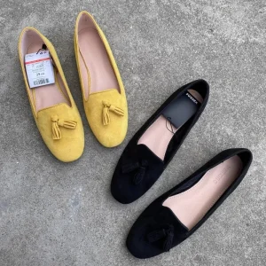 Classic Women’s Casual Suede Flat Shoes with Tassel Waterproof Mocasines Loafers for Summer and Spring
