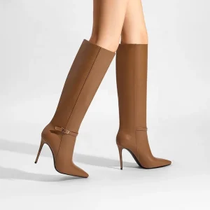 Classic Women’s Stiletto Knee-High Boots with Pointed Toe Closure Versatile Party High Boots for Autumn Winter Summer Seasons