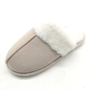 Classical Style Indoor Home Warm Memory Foam Plush Slippers Faux Fur Slip on House Women’s Slipper