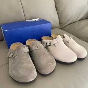 Clogs & Mules Platform Collection Evergreen Genuine Leather Upper Superior Arch Support Cork Midsole Comfort Footwear OEM