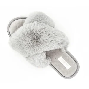 Cloudy Comfort Women’s Flat Slides Bow Soft Memory Foam Warm Plush Insole EVA Outsole Cross Shoes for Slippers Ladies Daily