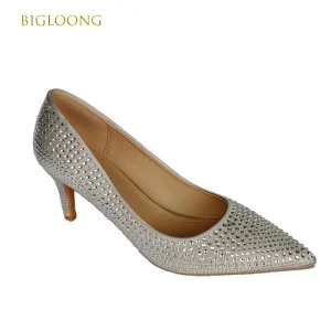 Comfort Silver Heeled Boat Shoes for Women Soft Cushioned Breathable Fashion Trend Autumn Summer Prom Wedding Formal Occasions