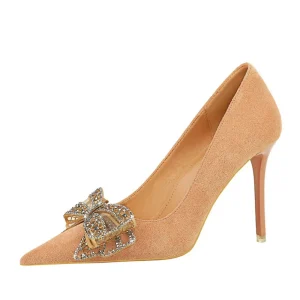 Comfortable Rhinestone Wedding Female High Heel Pointed Design for Daily Dating Outdoor Club Summer Daily Use Women Pump Shoes