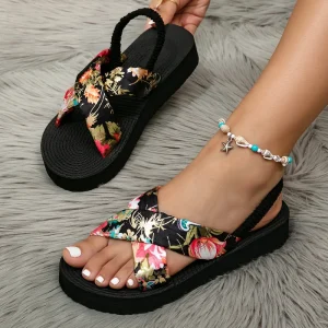 Comfortable Summer Sandals Bohemian Flip Flops with Soft Slope Beach Slippers for Slippers Women Beach Flip Flops