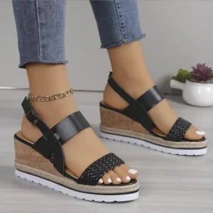 Comfortable Trendy Women High Heel Wedge Shiny Snake Skin Sandals Open Toe Beach Wedge Slides Slippers for Women
