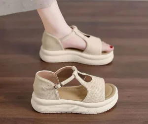 Comfortable Women Sandals Summer New Style Open Toe Fashion Leather Sandals for Lady Daily Dress Genuine Leather Sandals