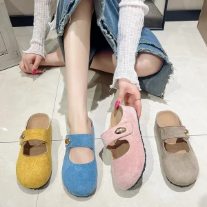 Comfortable Women’s Autumn Casual Dress Shoes Black Pu Slip On Toe Wedges Non Slip Upper Synthetic Leather Flat Solid Office